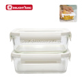 Airtight Borosilicate Glass Food Container With Silicone Lid